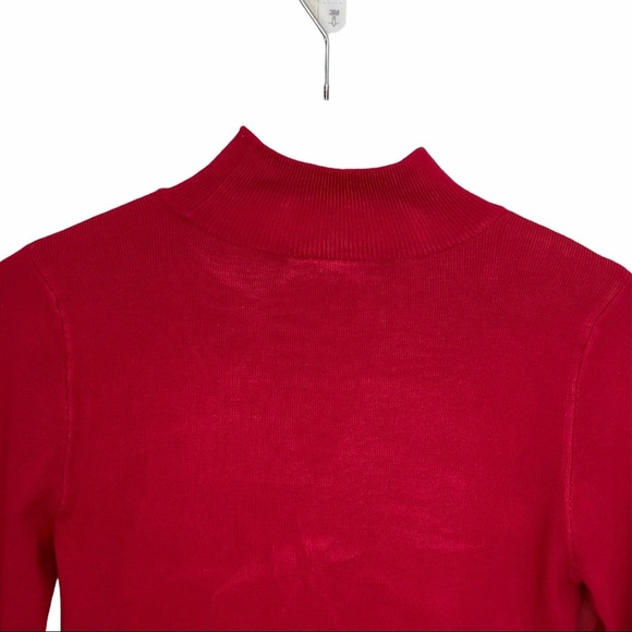INC Red Turtle Twist Neck Sweater Top Women’s Size Small - Picture 4 of 7